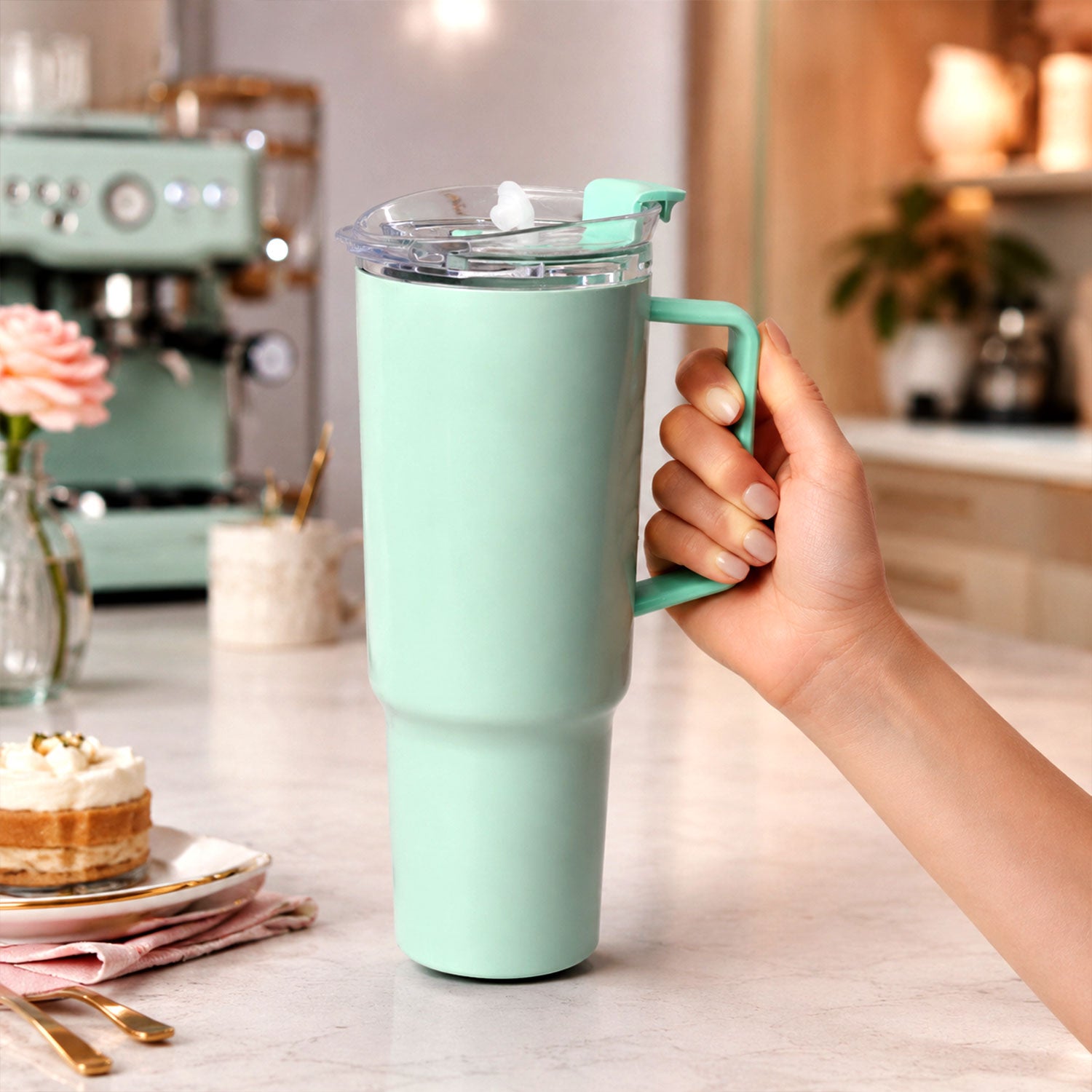 Toony Tumbler 1800 Ml Plastic Travel Sipper With Handle Straw And Lid (1 Pc)