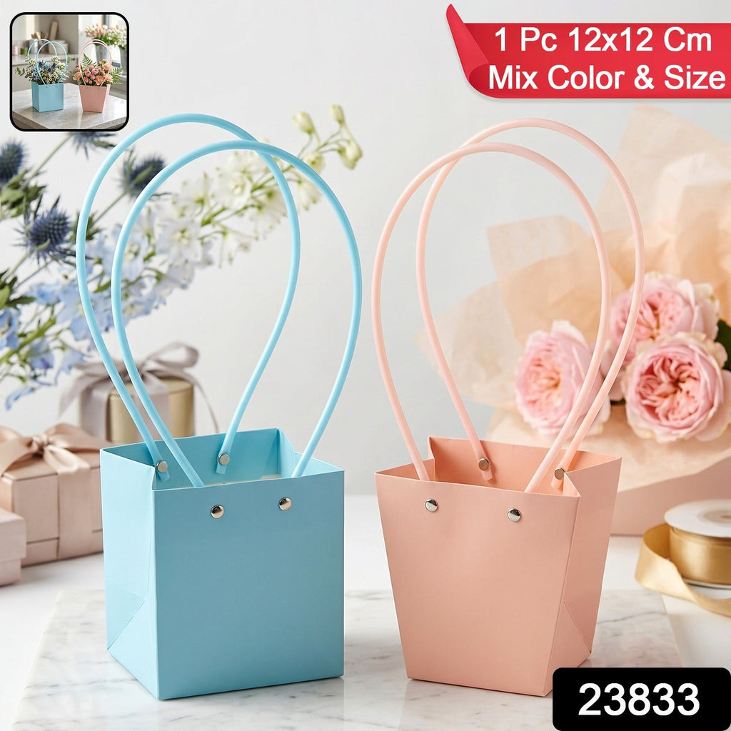 Stylish Foldable Flower Packaging Bag With Handle For Bouquet And Gifting (1 Pc)