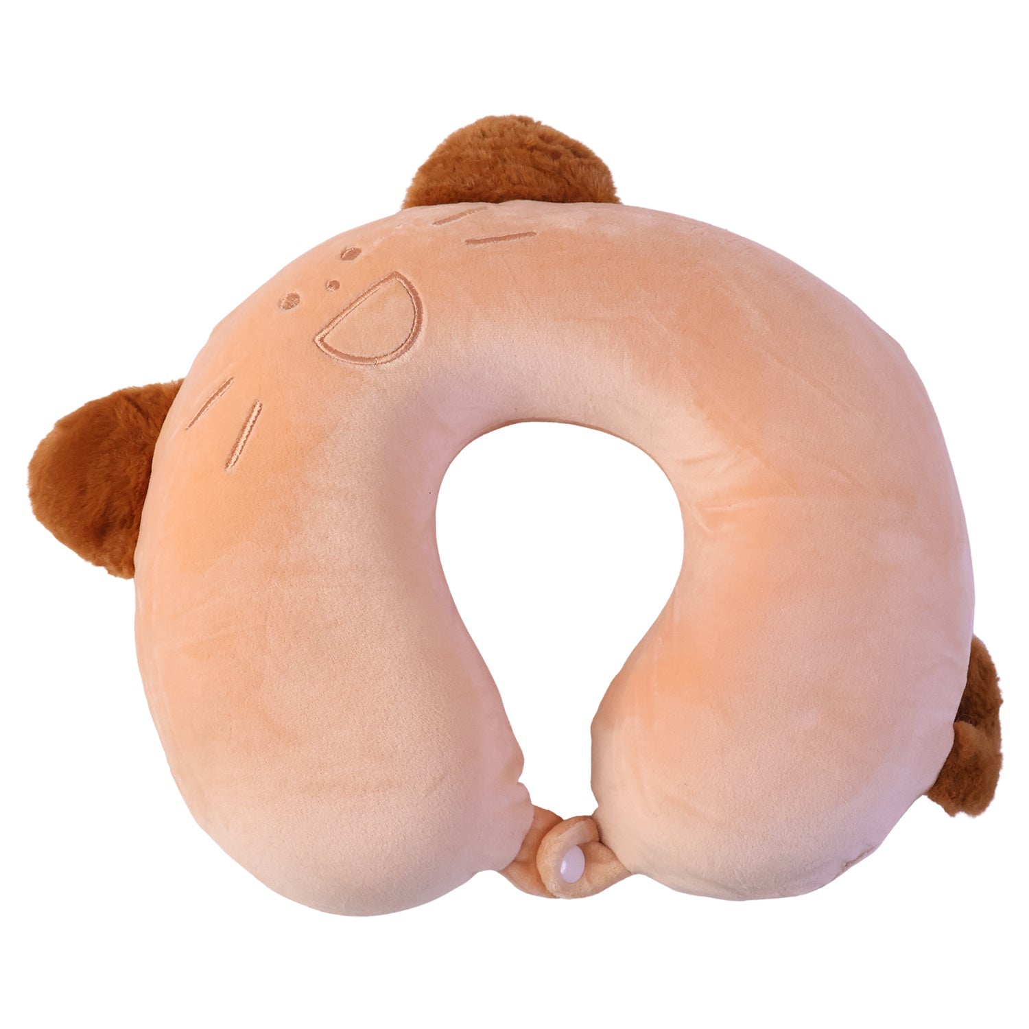 U-shaped Travel Neck Pillow Cute Cat Soft Plush Pillow With Ears (1 Pc)