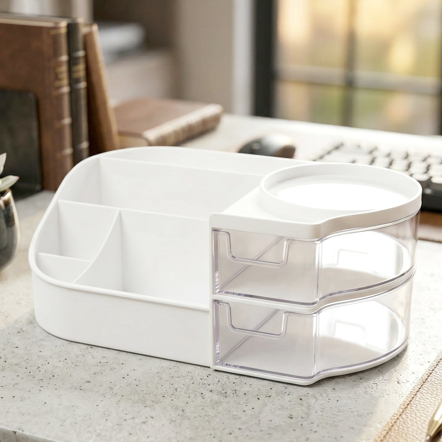 Multipurpose Cosmetic Makeup Organizer Storage Box (1 Pc White Color)