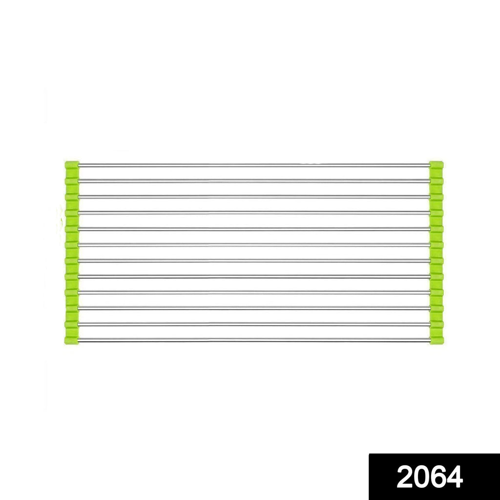 2064 Foldable Drain Rack Kitchen Sink Roll Up Dish Drying Rack Portable Dish Rack