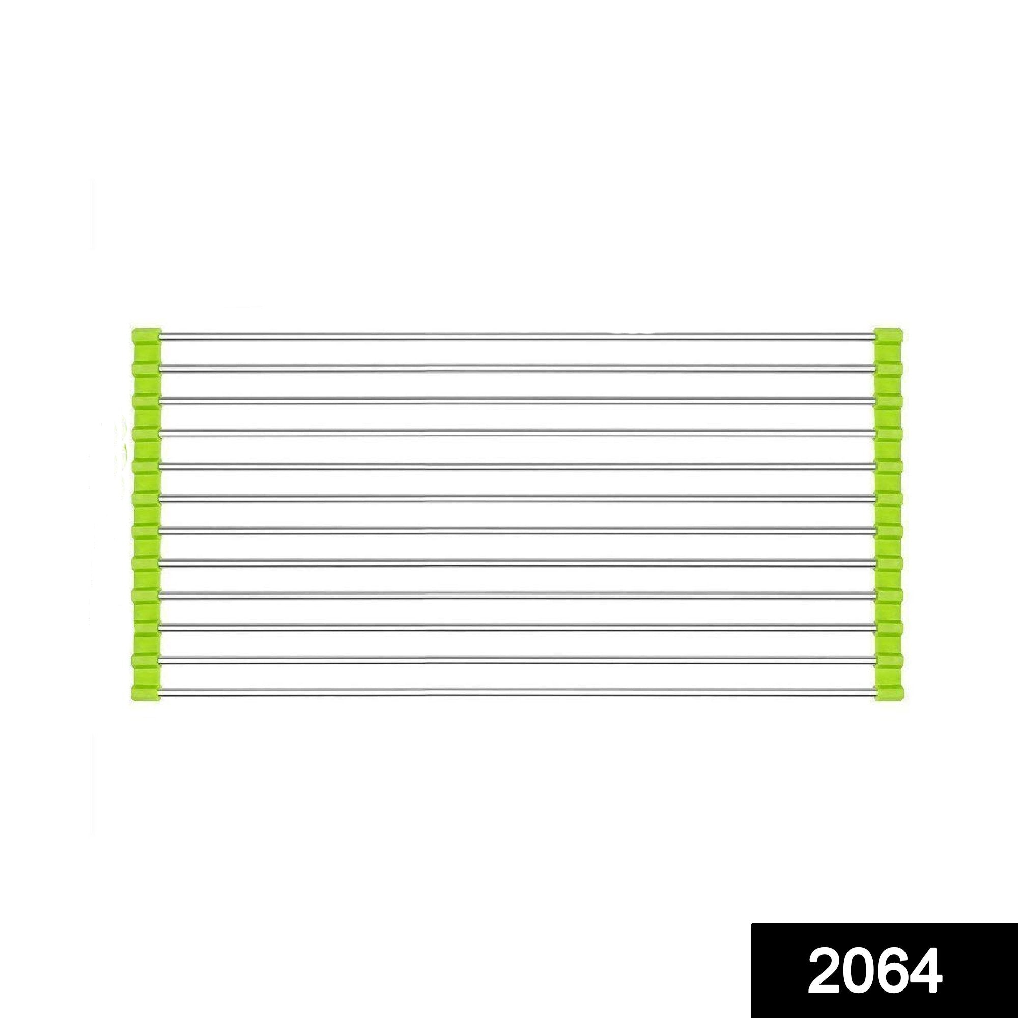 2064 Foldable Drain Rack Kitchen Sink Roll Up Dish Drying Rack Portable Dish Rack