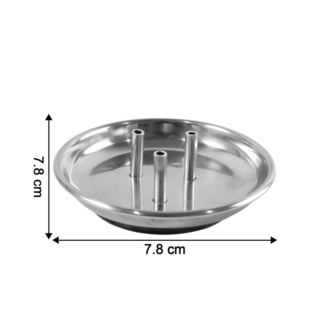 Stainless Steel Lotus Agarbatti Stand With Triple Stick Holder (1 Pc)