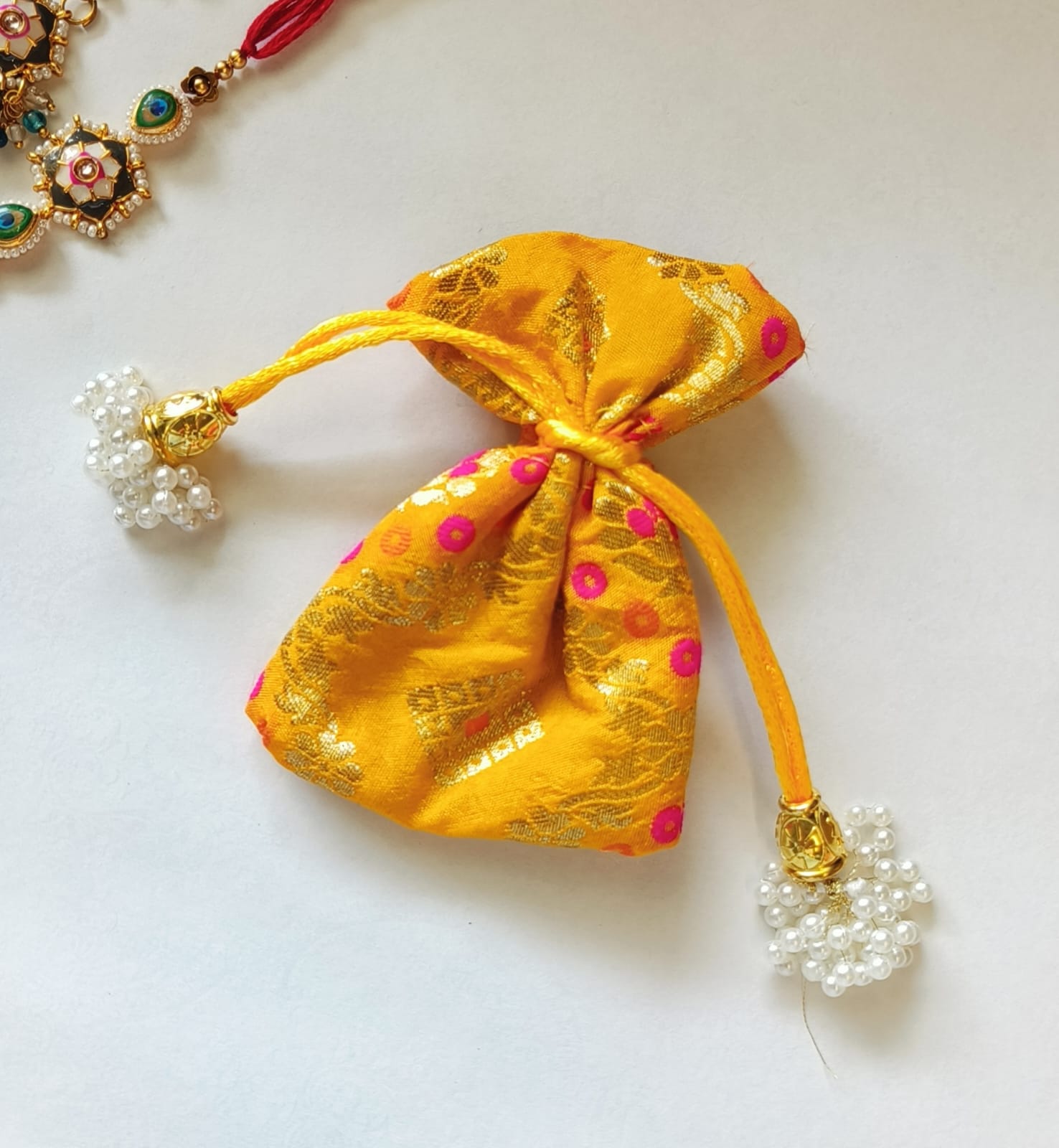 Small mini Jute Potli Bags Coin Pouch for Marriage, Return, Birthday Gifting | Handmade Bags for functions, Rakhi,Raksha bandhan,Gifts Packing, jewellery, Sweets, Dry fruits, chocolate, Party. - Image 6