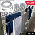 Heavy Duty Steel Wire Rope  5 Meter Clothesline With Carabiner Hooks