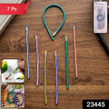 7-piece Multicolored Swirl Design Pencils Set With Eraser