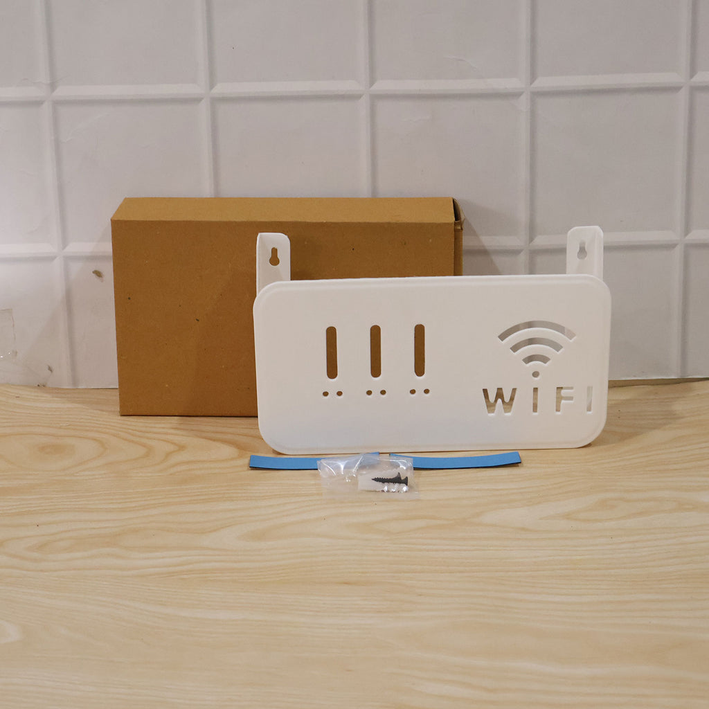 Wall Mount Wifi Router Holder Storage Box Organizer Rack With Screws (1 Pc)
