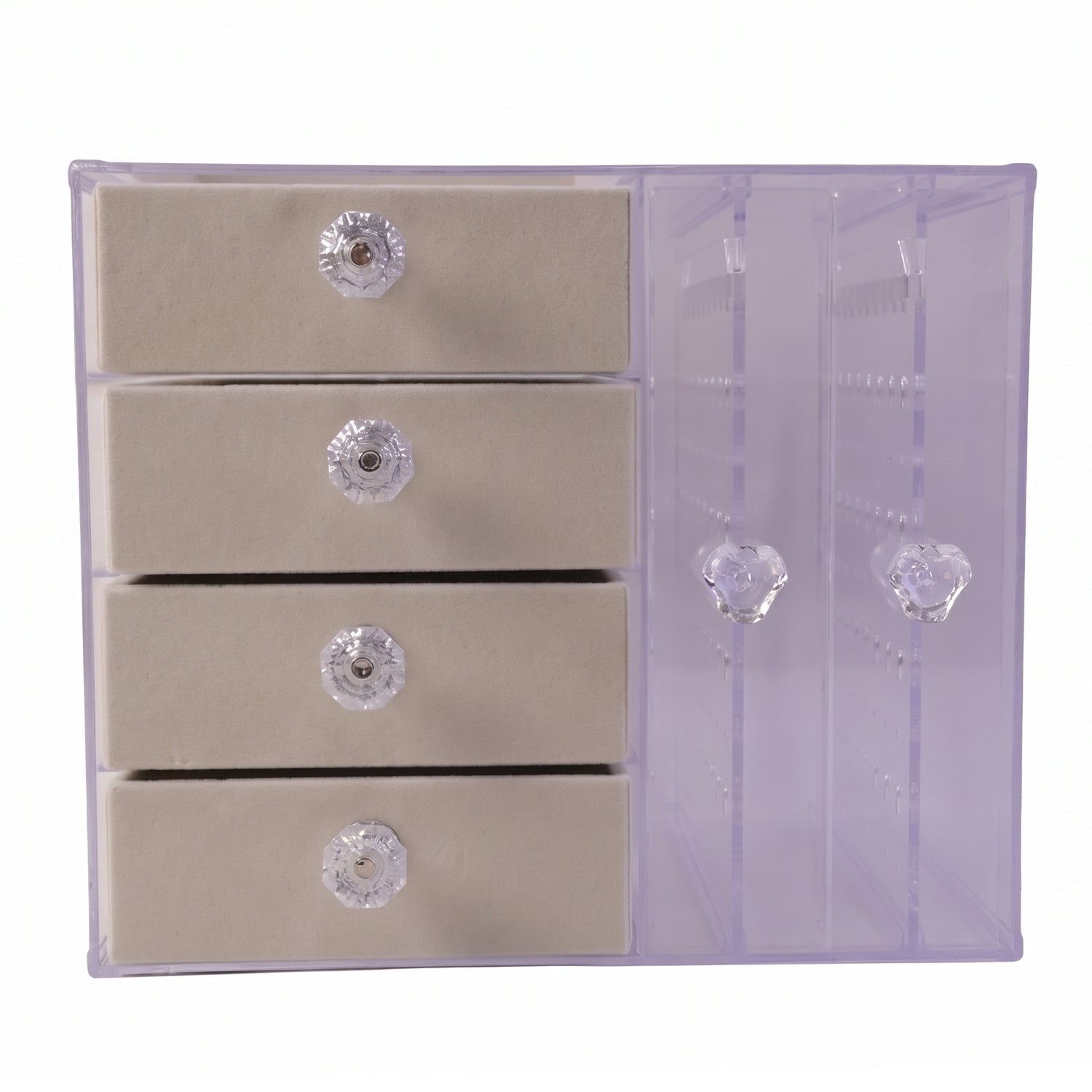 Acrylic Jewelry Organizer Box Multi-drawer Velvet Storage For Rings (1 Set)