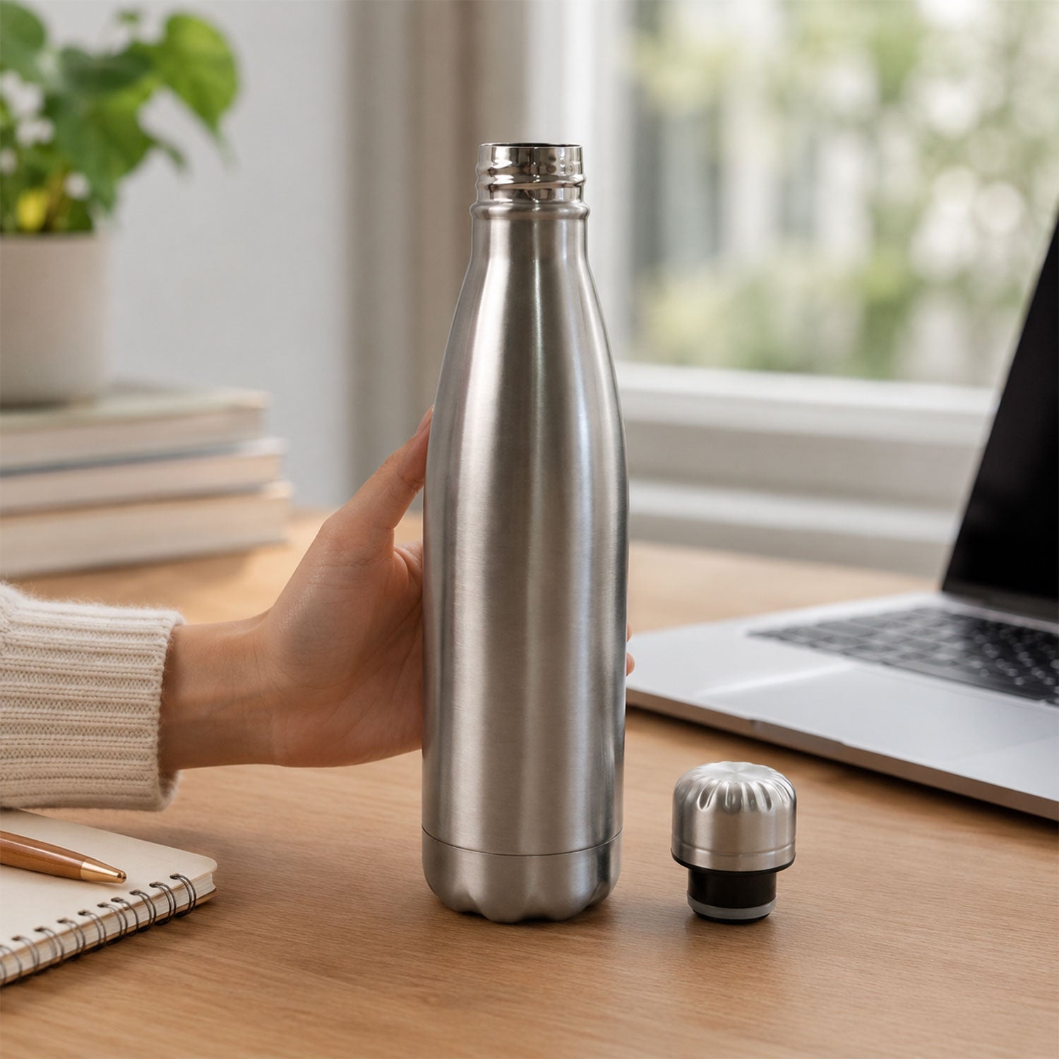 Stainless Steel Leak Proof Water Bottle For Gym School And Office 500ml (1 Pc)